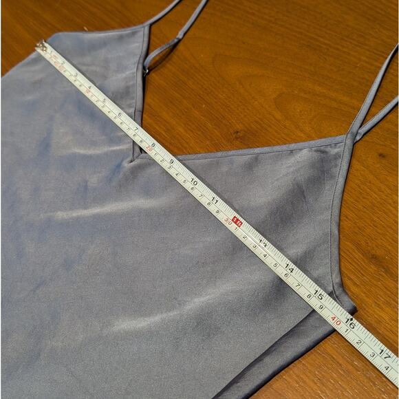 Aritzia Wilfred Only Slip Dusty Blue Satin Lightweight Midi Dress, size S - Picture 8 of 10